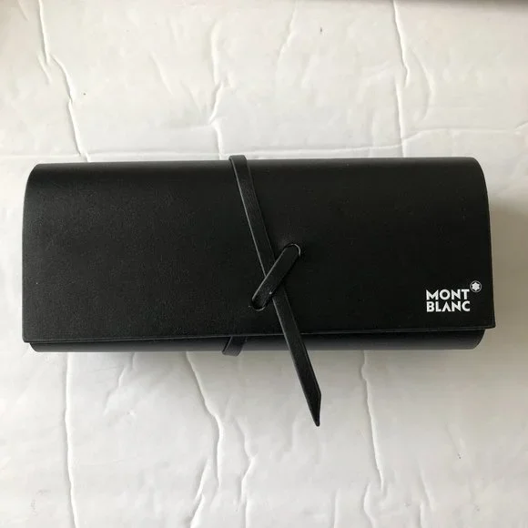 Mont Blanc Original Sunglasses / Eyeglasses Leather Black Case & Cloth